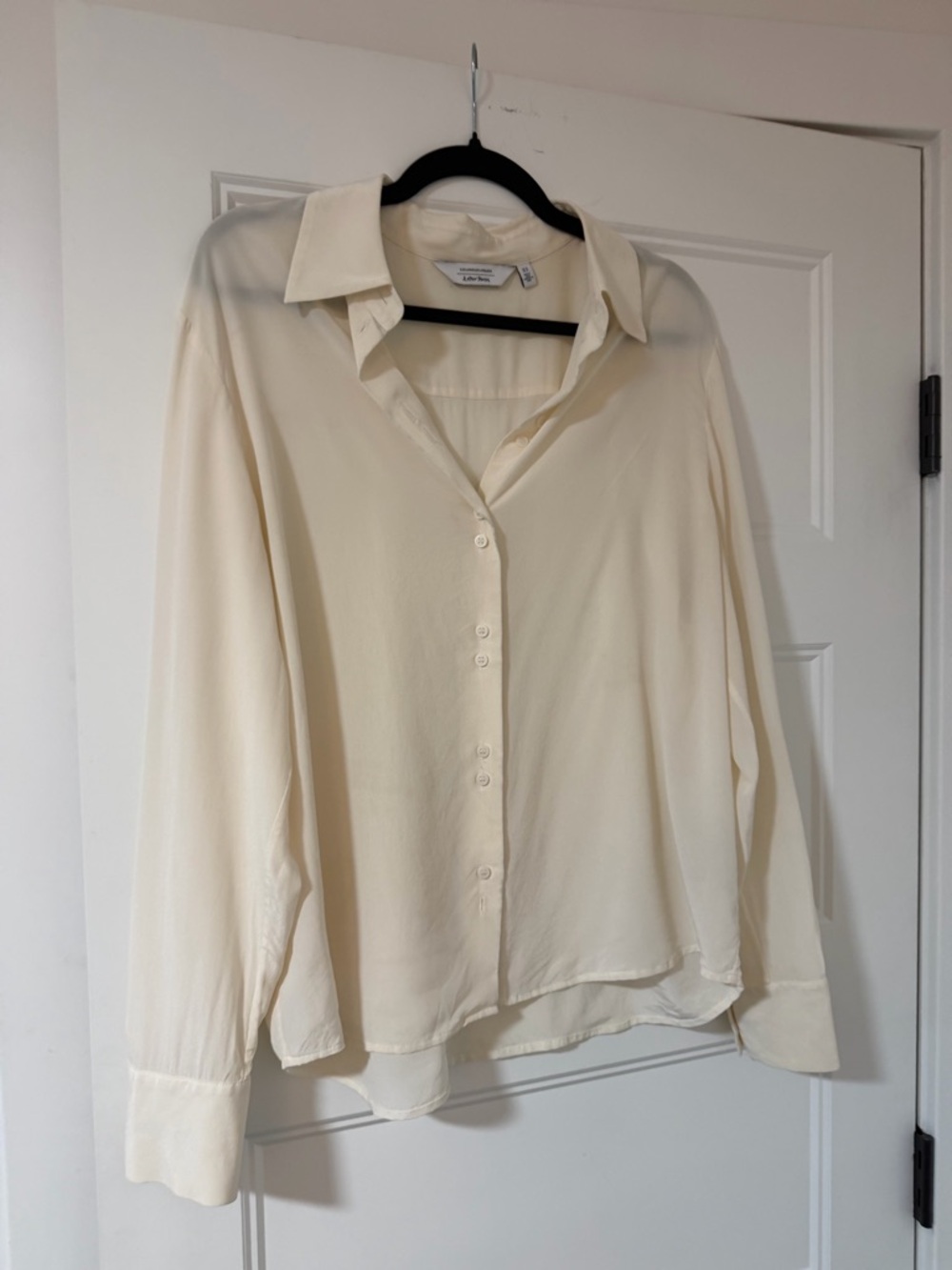 & Other Stories Ivory 100% Silk Button Front Shirt Womens - Size 10